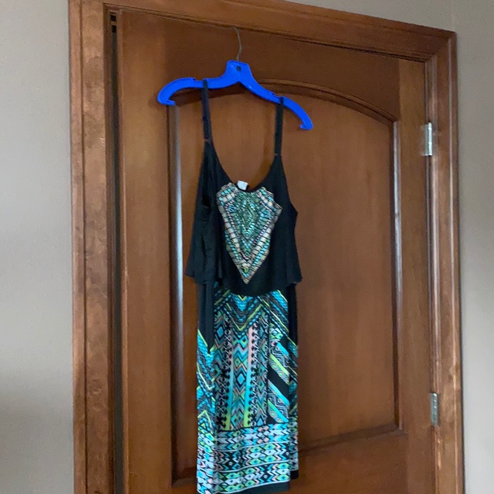 Dress with top overlay
